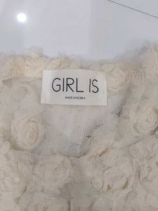 Korean Off White Top For Girls