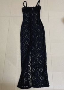 🐈‍⬛Newme Elegant Black Lace Maxi Dress