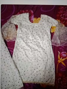 Elegant White kurta sharara