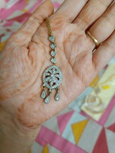 Combo of Maangtika beads pink, ad mangtika