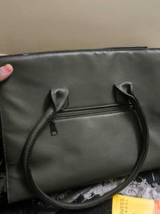 Olive Green Faux Crocodile Leather Tote