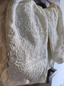 White Embroidered Plazzo pant