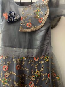 Gray Flower Girl Dress