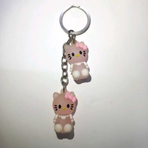 Pink Kitty Keychain