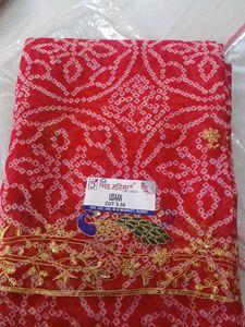Red Bandhani Saree