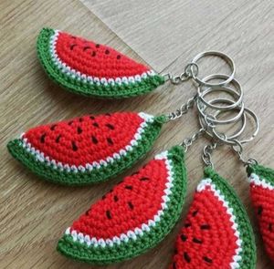 Watermelon Crochet Keychain