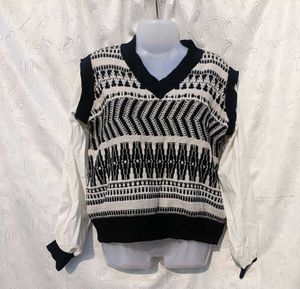 Y2k Patterned Knit Vest Sweater 🖤