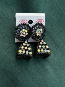 oxidised Black earrings