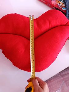 Set Of 2 Red Lips Shape Pillow