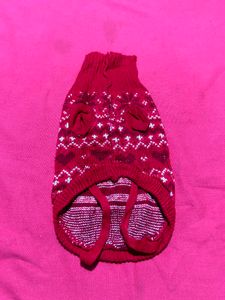 Dog Winter Sweater – Red Printed