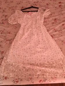 Off White Flower Maxi Dress