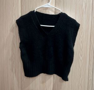 Black Knit Sweater Vest