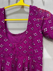 Elegant Purple Ethnic anarkali