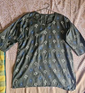 Patterned Grey Kurta/top