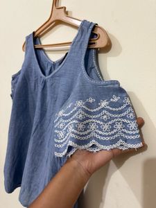 Beautiful Embroidery Pure Cotton Top