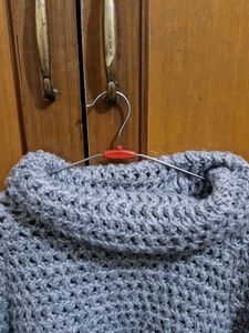 Cozy Grey Knit Turtleneck Sweater