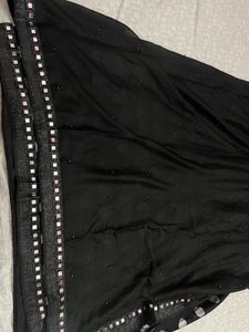 Black Supernet Sari|Sadi With Blowse