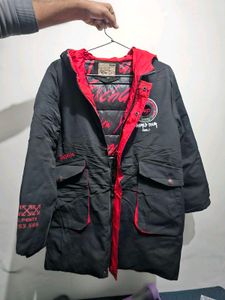 Men's Graphic Print Black Jacket