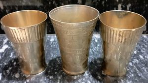 Vintage Brass Tumblers - Set of 3