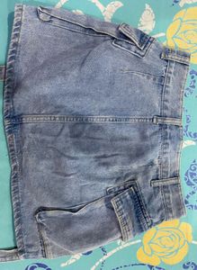 Denim Cargo Mini Skirt