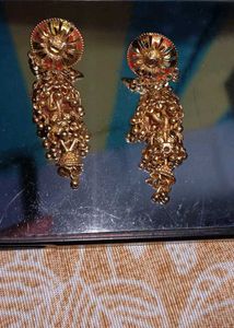 Gold Jhumka Earrings