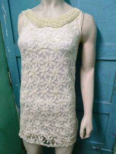Beded Collar And Embroidery Dress