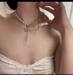 Butterfly Pearl Chain Necklace
