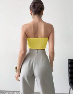 Yellow Tube Top with Flower