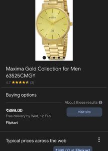 Mens Maxima Gold Watch