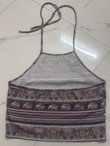 Patterned Halter Top