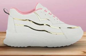 White With Pink Women Sneakers