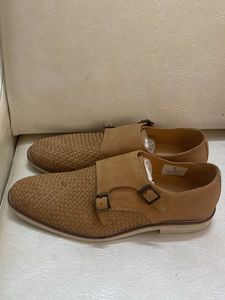 DRISH Woven Leather Monk Strap Shoes