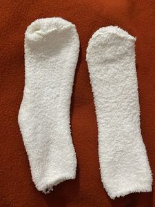 Soft White Fuzzy Socks