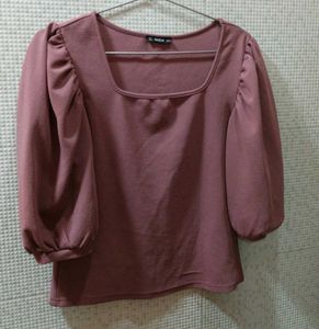Square Neck Puff Sleeves Top