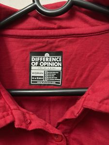 Red Cropped Long Sleeve Top