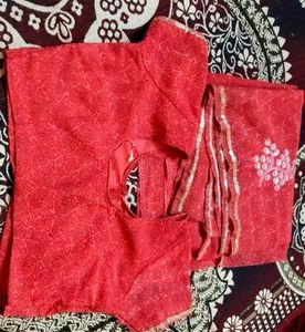 Red Embellished Saree