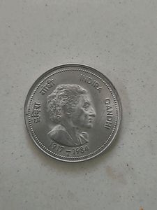 Rare 5rupee Indhira Gandhi Coin
