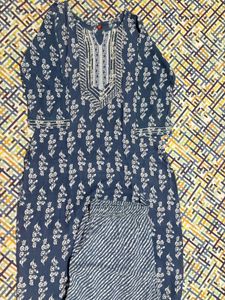 Blue Floral Kurta Set