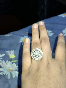 Gold Hoop Earrings &amp; Flower Ring Set