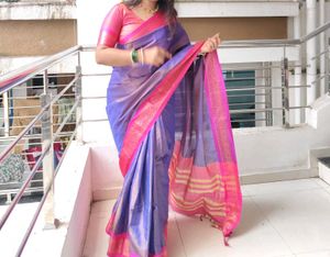 Elegant purple &amp; Pink Saree