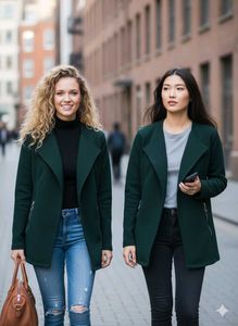 Green Casual Coat