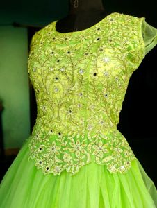 Elegant Green Ethnic Ball Gown