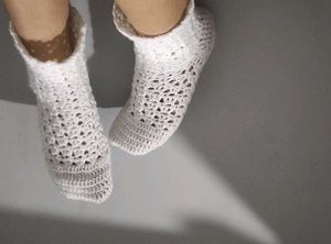 Crochet White Socks