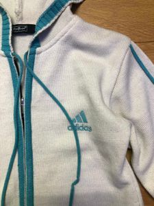 Adidas White &amp; Blue Hoodie