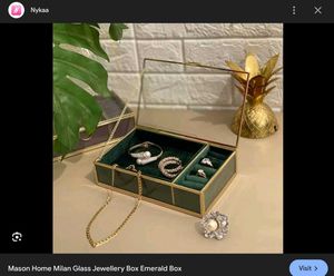 Original Mason Home Emerald Glass Jewellery Box