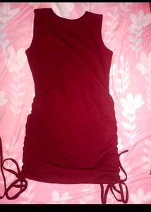 Combo Pink Halter Neck  And Drawstring Dress