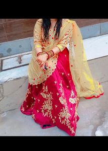 Maroon And Yellow Lehanga For Wedding