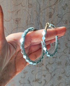 Mirrored Diamond Hoop Earrings