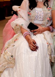Off White Sequine Lehenga