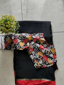 One Time Used Saree With Blouse